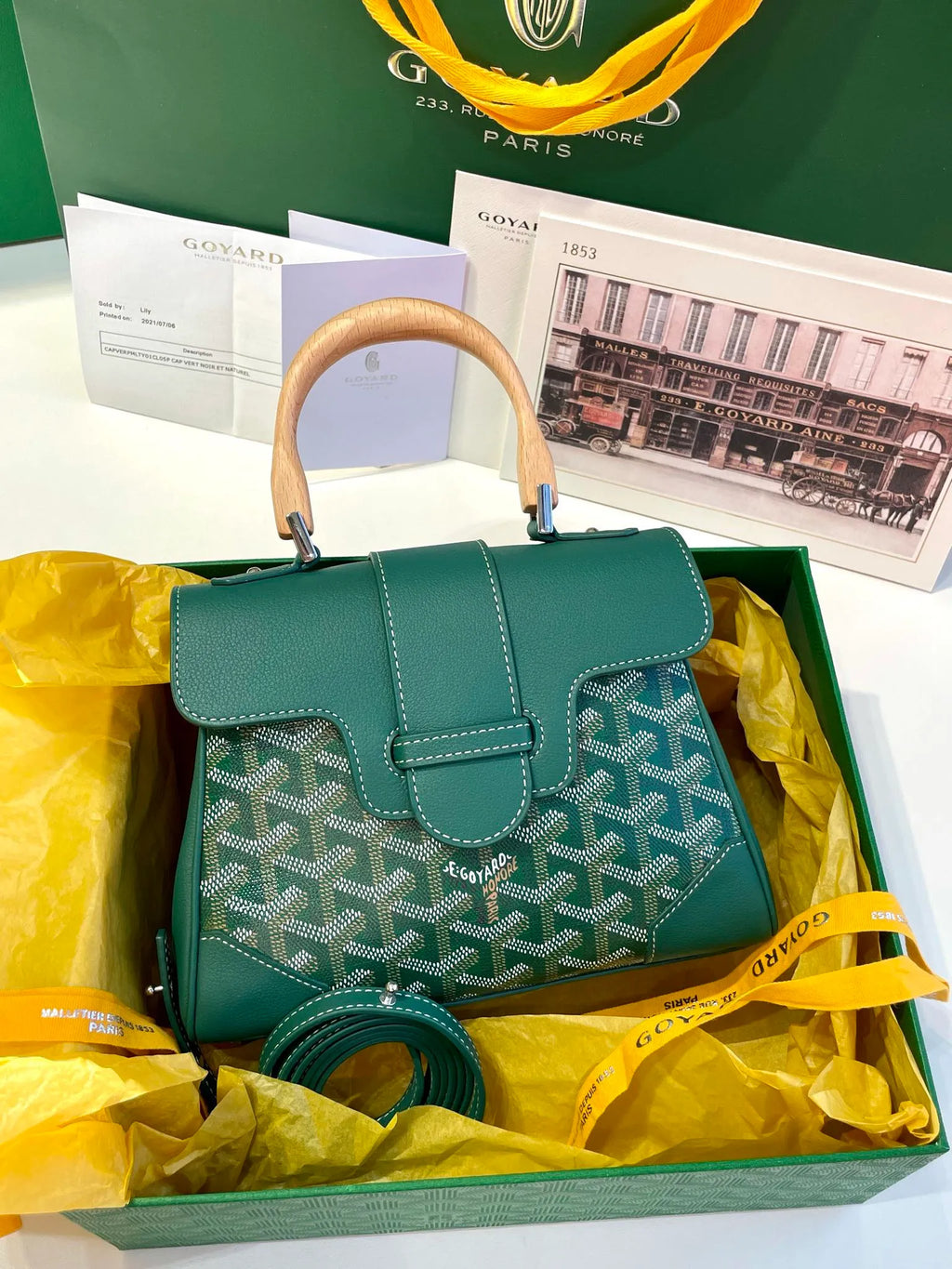 Goyard Saigon Mini Handbag Coated Canvas Leather 8005