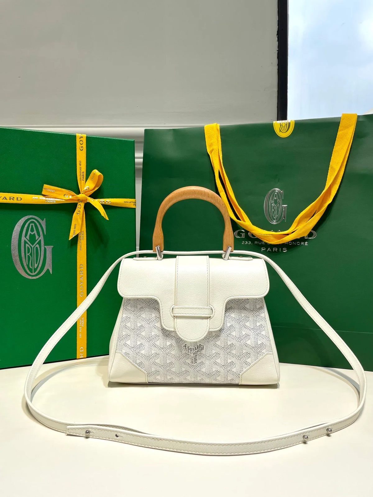Goyard Saigon Mini Handbag Coated Canvas Leather 8005