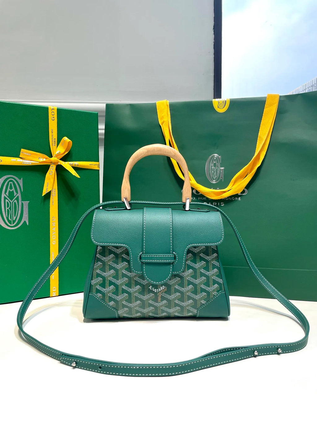 Goyard Saigon Mini Handbag Coated Canvas Leather 8005
