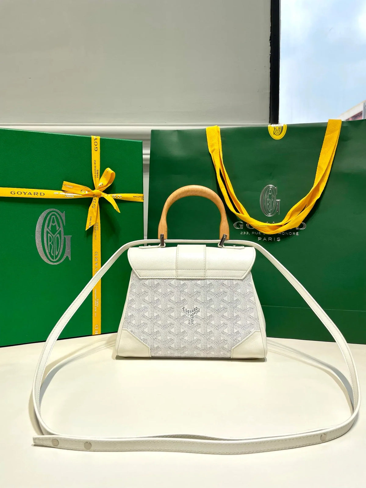 Goyard Saigon Mini Handbag Coated Canvas Leather 8005