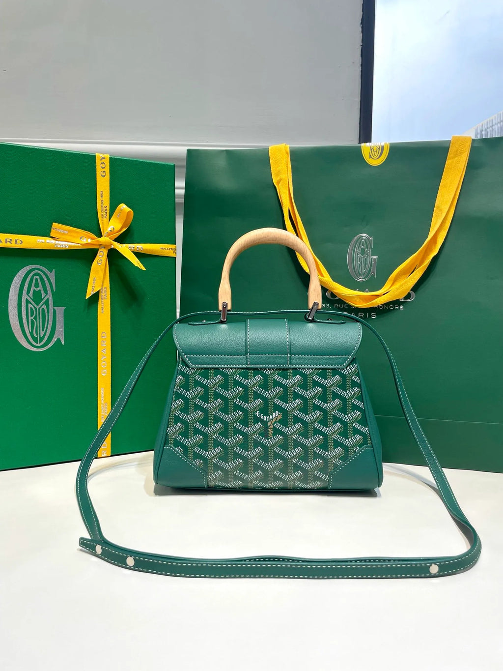 Goyard Saigon Mini Handbag Coated Canvas Leather 8005