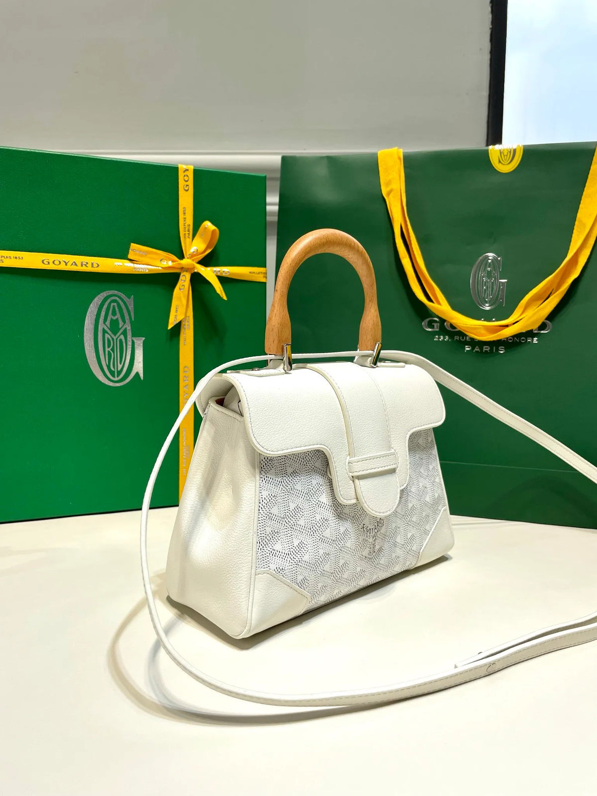 Goyard Saigon Mini Handbag Coated Canvas Leather 8005