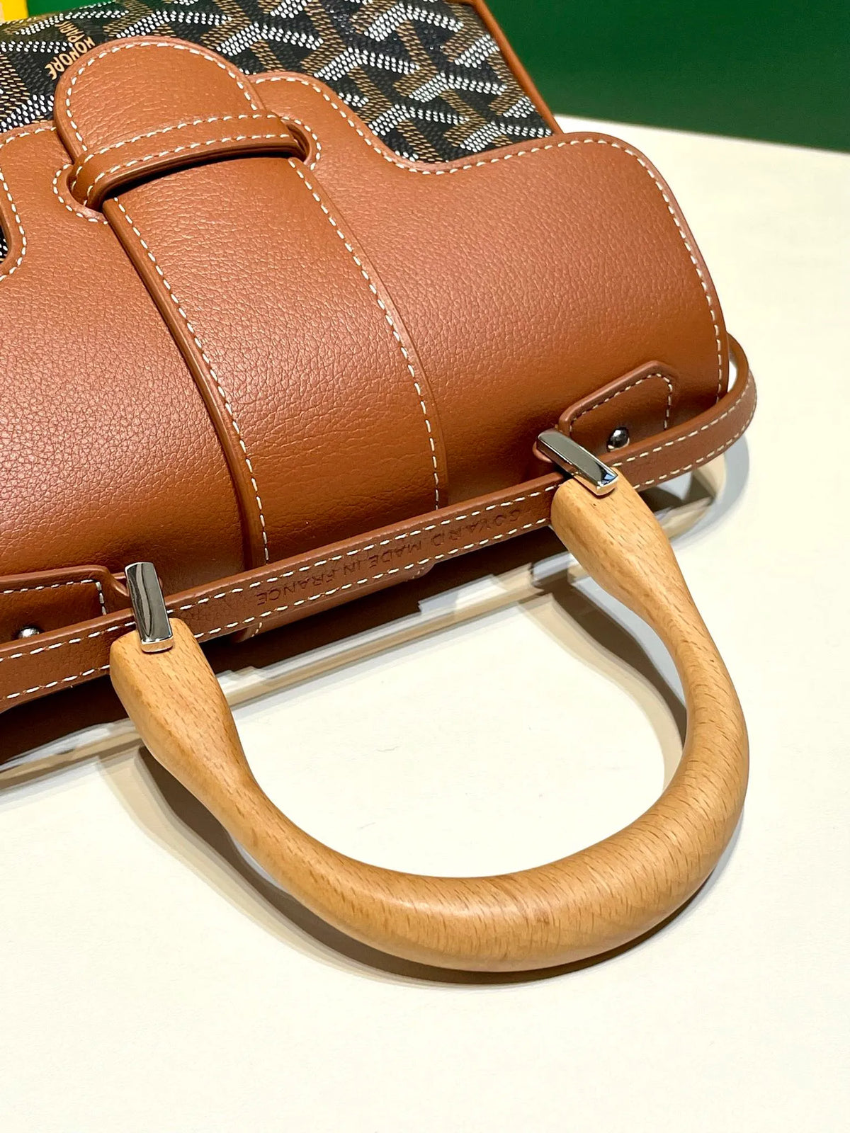 Goyard Saigon Mini Handbag Coated Canvas Leather 8005