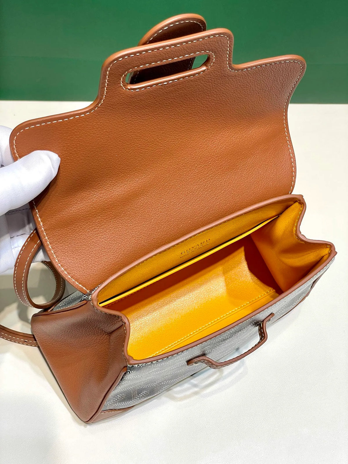 Goyard Saigon Mini Handbag Coated Canvas Leather 8005