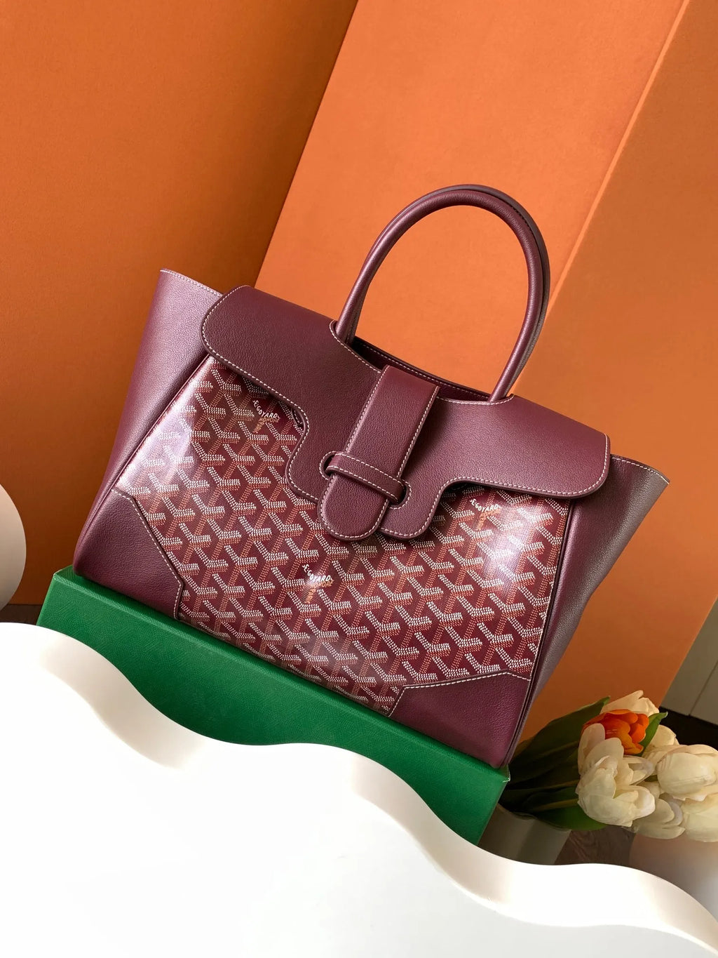 Goyard Saigon Tote Bag Coated Canvas Leather 757882