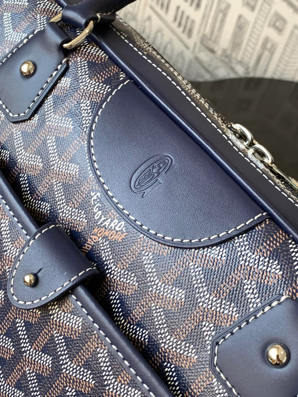 Goyard Vintage Baguette Bag Coated Canvas Leather 8035