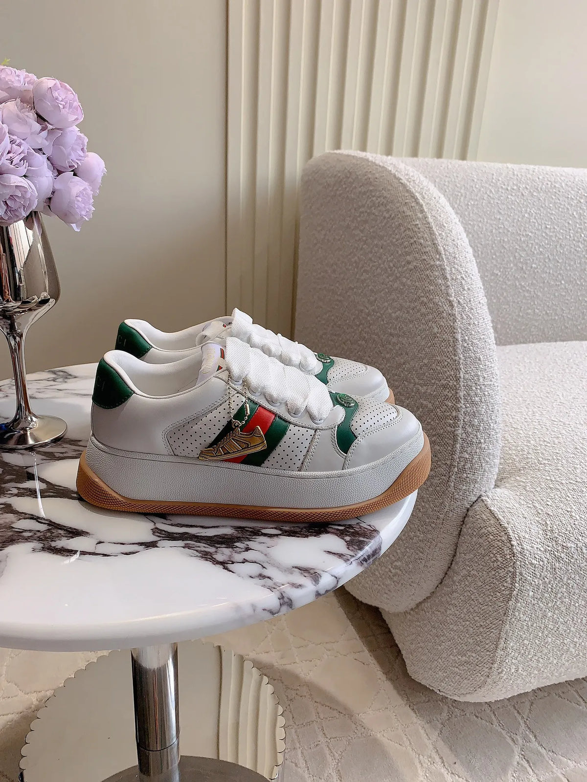 Gucci Couple Style Thick-Soled Leather Shoes Cowhide Leather 323353
