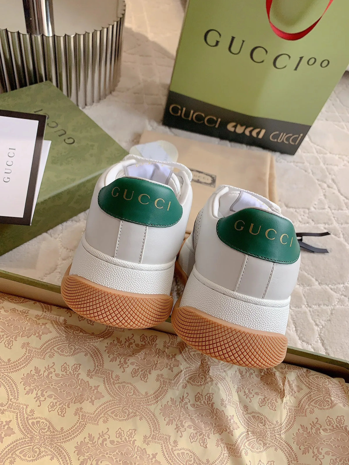 Gucci Couple Style Thick-Soled Leather Shoes Cowhide Leather 323353