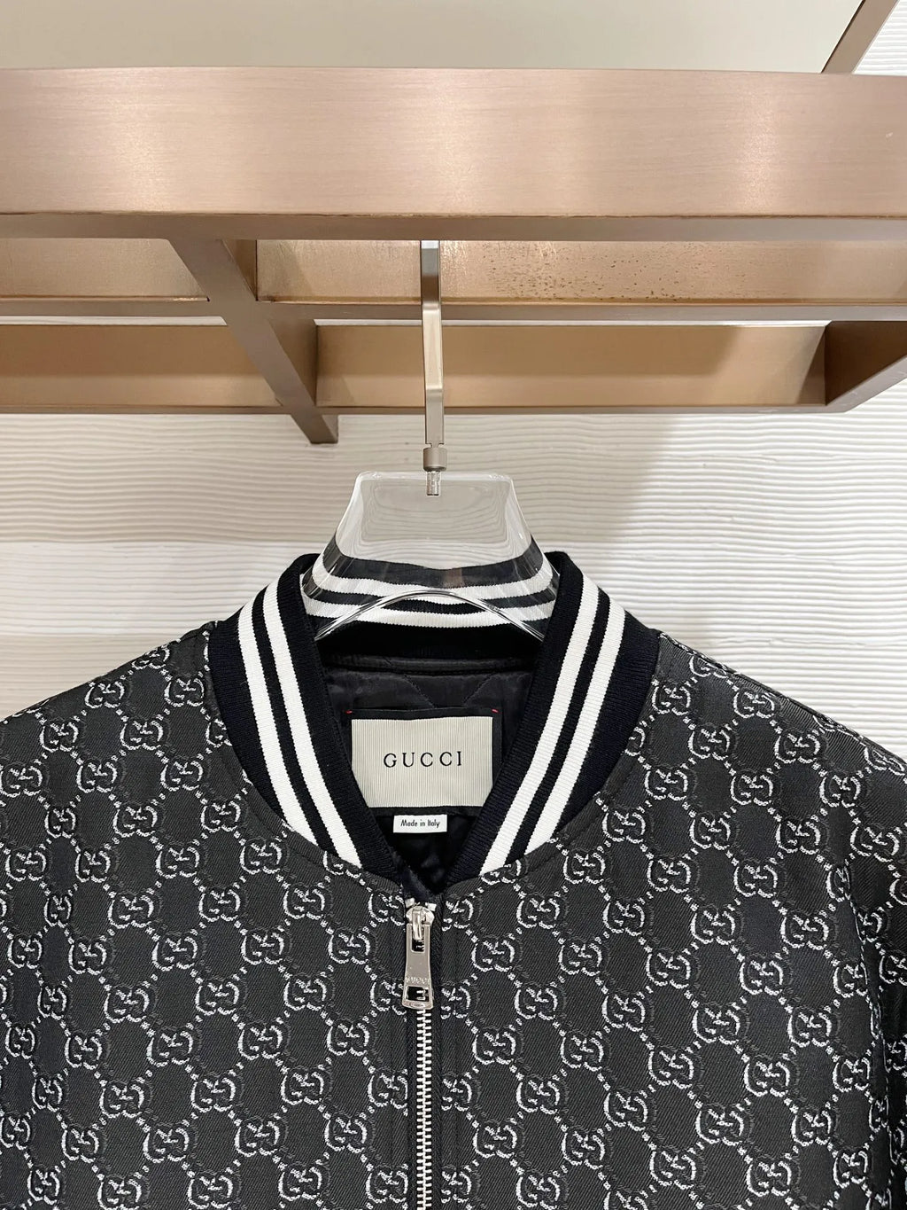 Gucci Men's All-Over Monogram Baseball Jacket
