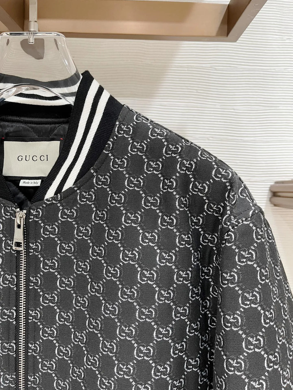 Gucci Men's All-Over Monogram Baseball Jacket