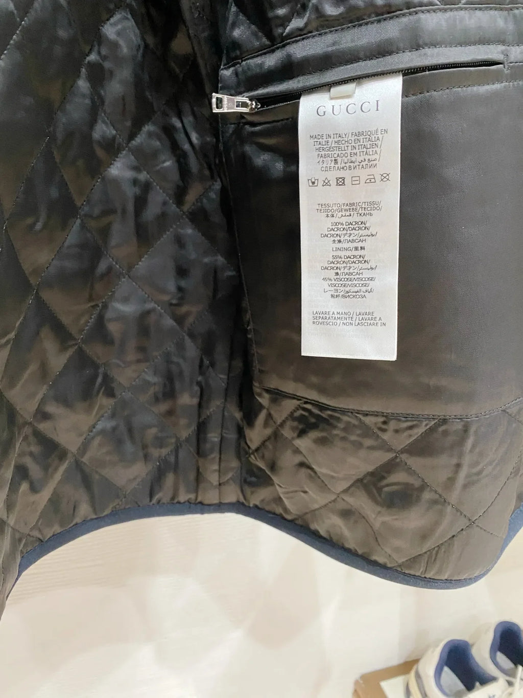 Gucci Men's GG Jacquard Shearling Stand Collar Jacket