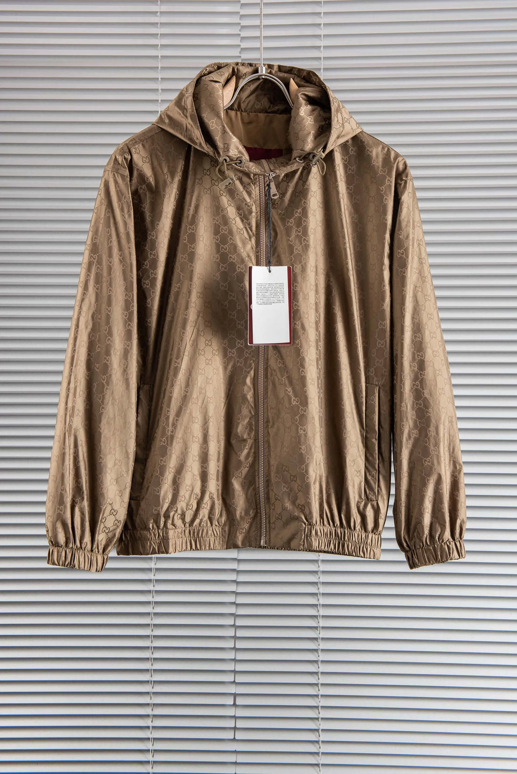 Gucci Men's Jacquard Hooded Waterproof Jacket
