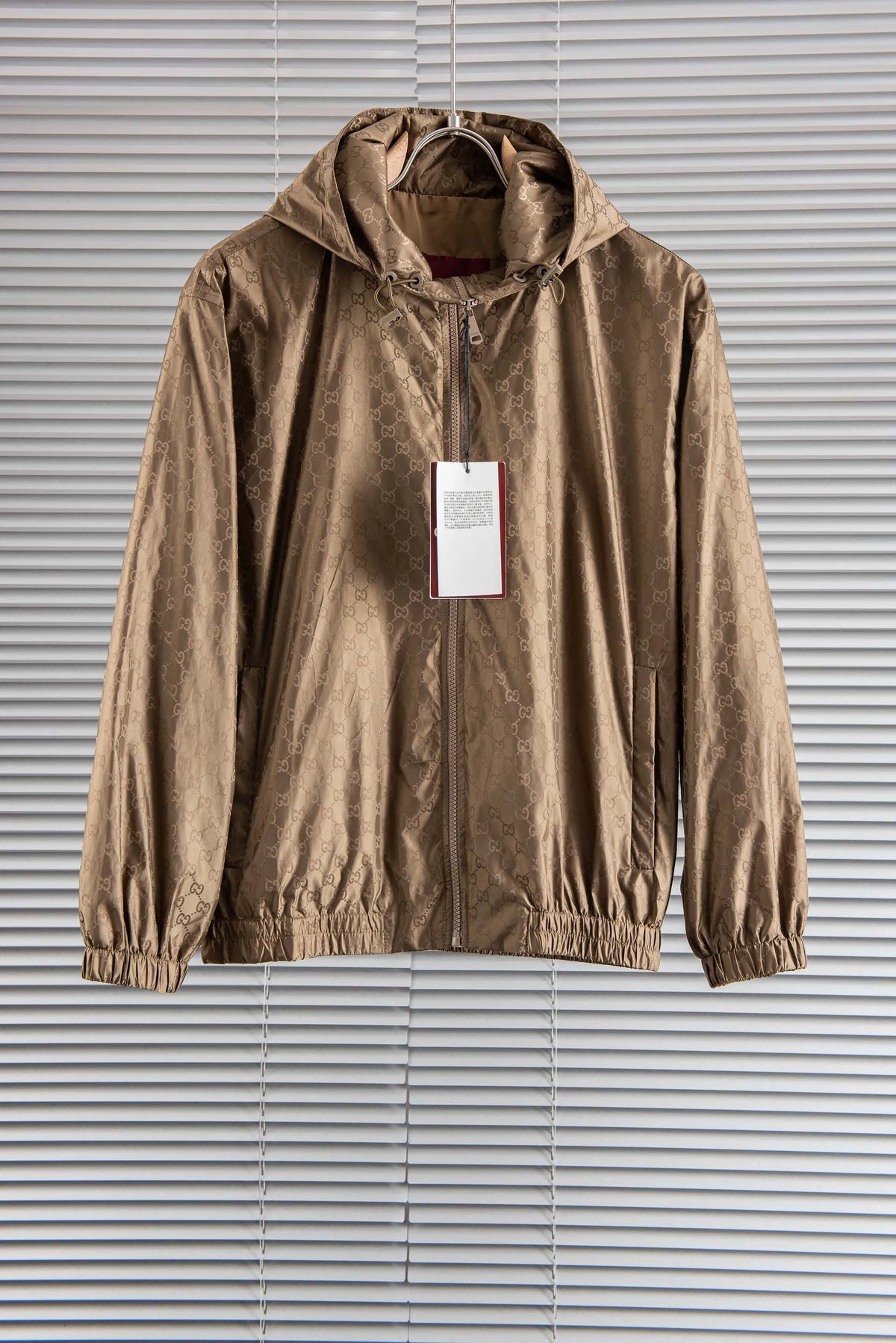 Gucci Men's Jacquard Hooded Waterproof Jacket