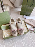 Gucci Screener Sneakers Distressed Cowhide Leather Fabric 323374