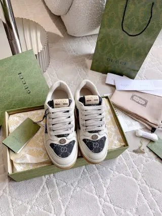 Gucci Screener Sneakers Leather Fabric 323365