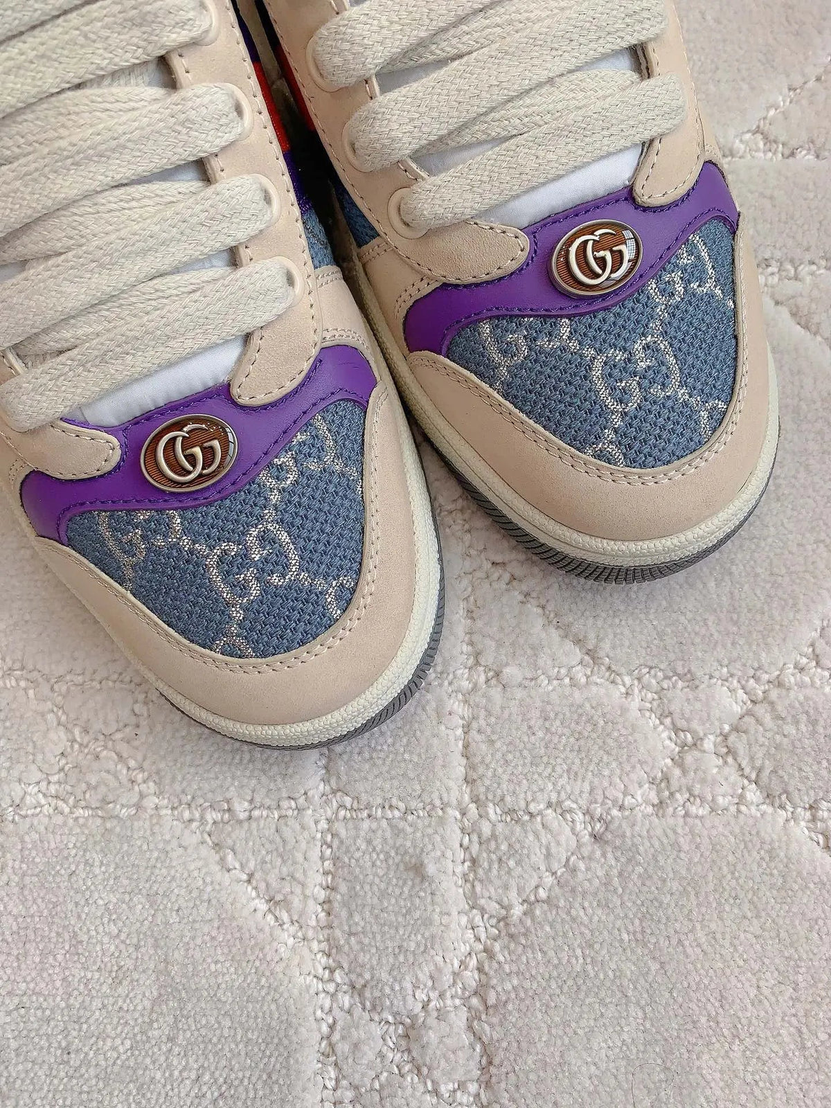 Gucci Screener Sneakers Leather Fabric 323401