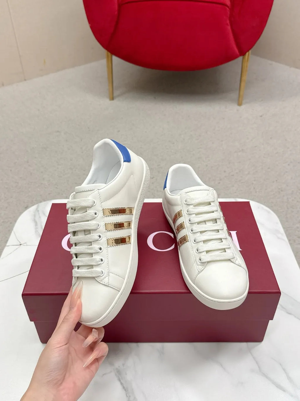 Gucci Unisex Adidas Collaboration Low Top Sneakers