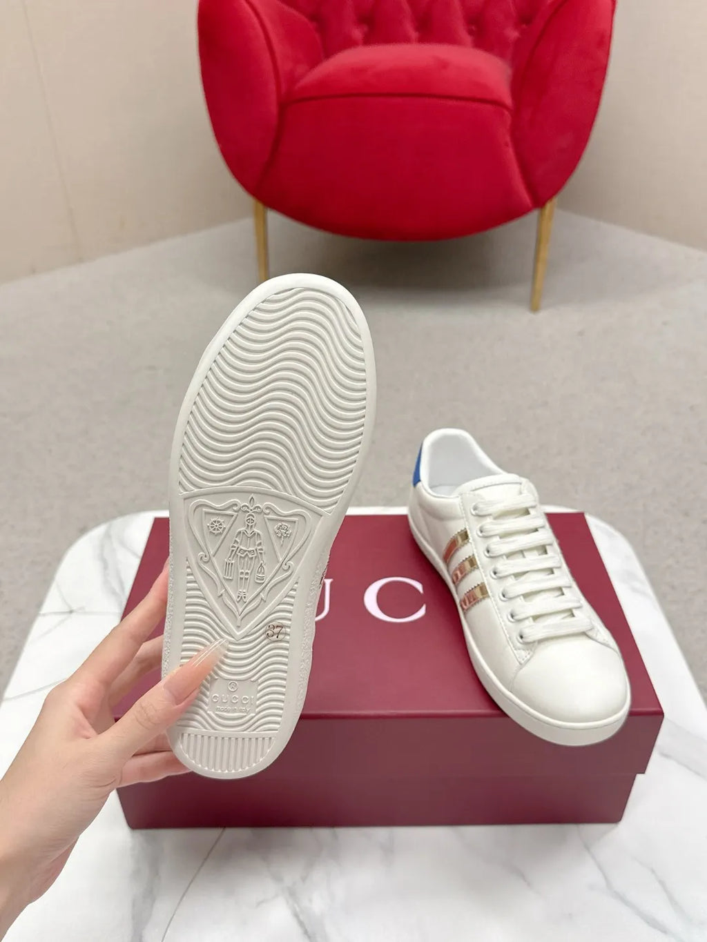 Gucci Unisex Adidas Collaboration Low Top Sneakers