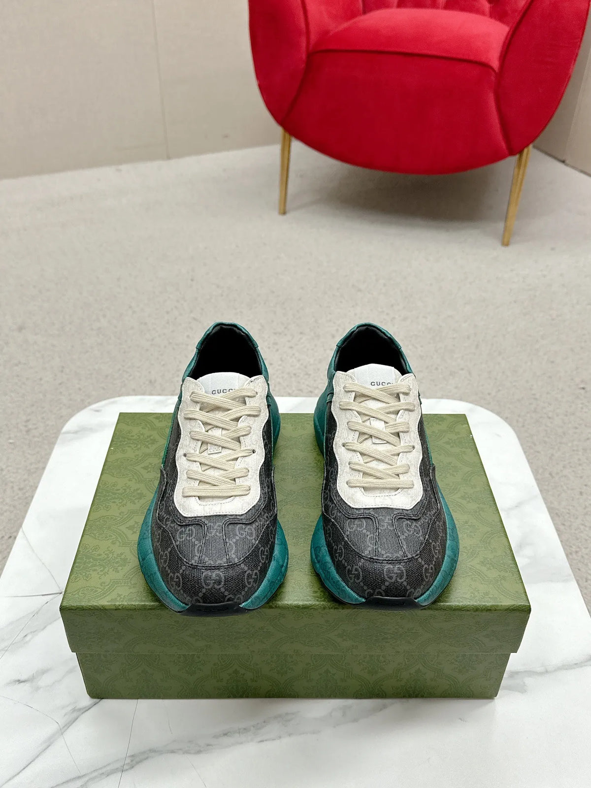 Gucci Unisex Chunky Dad Sneakers Calfskin Leather