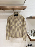Gucci Unisex GG Monogram Stand Collar Down Jacket Khaki
