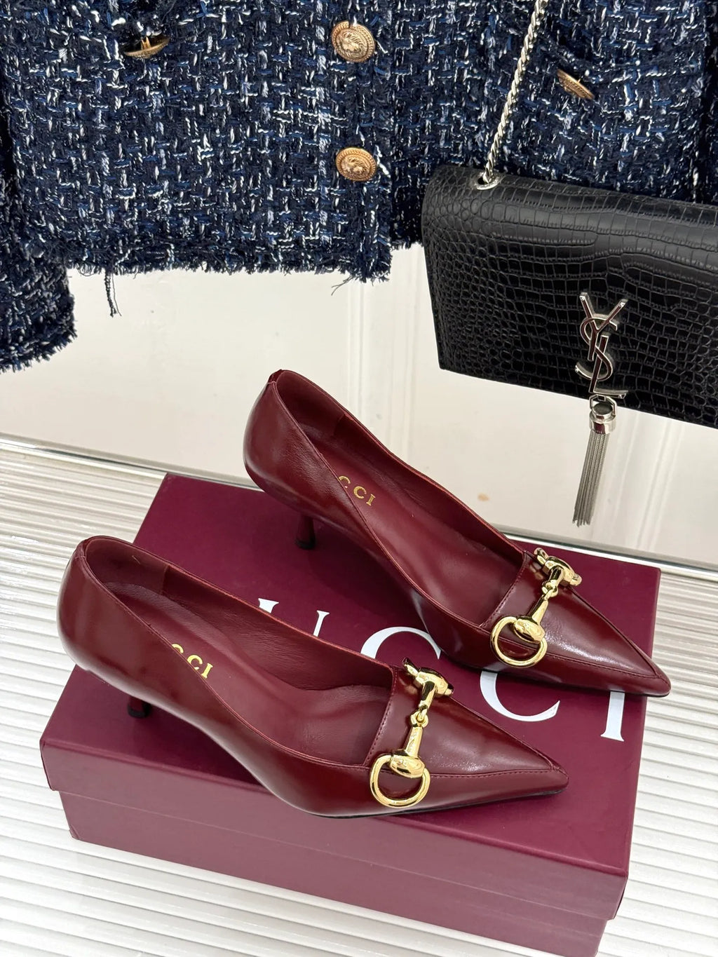 Gucci Women's Boulevard Horsebit Pointed Toe Pumps 2026