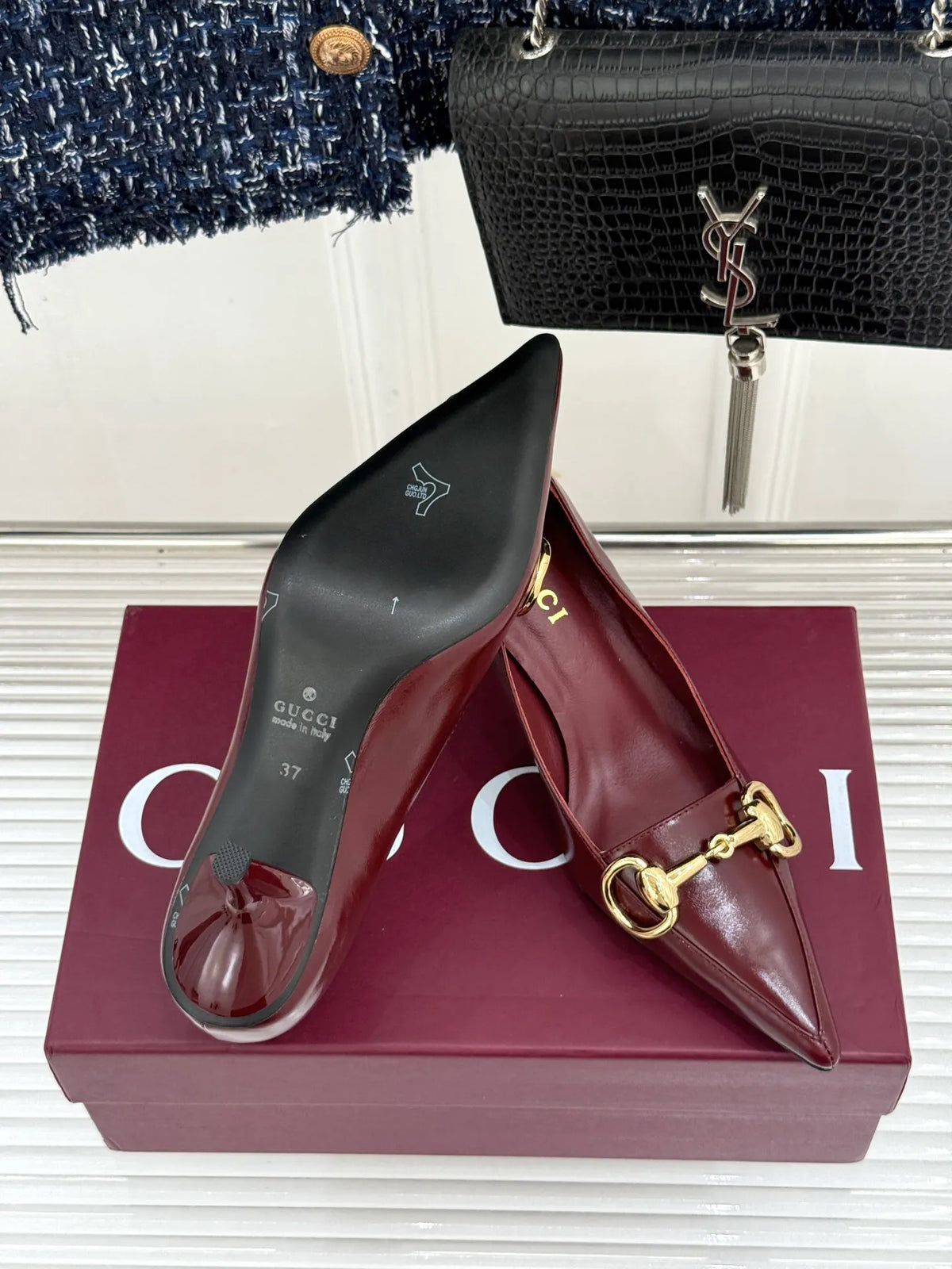 Gucci Women's Boulevard Horsebit Pointed Toe Pumps 2026