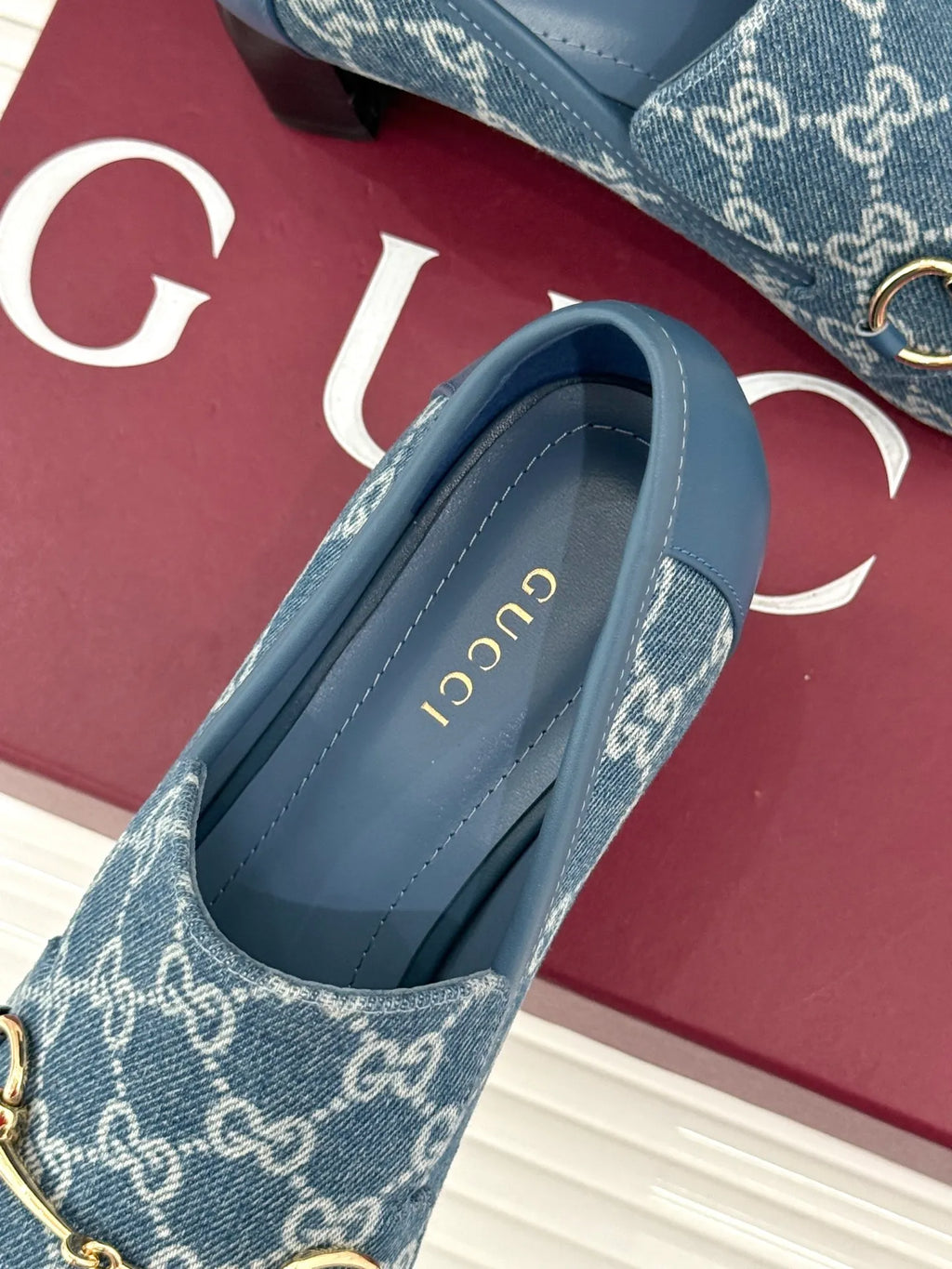 Gucci Women's GG Monogram Horsebit Block Heel Pumps 26WF