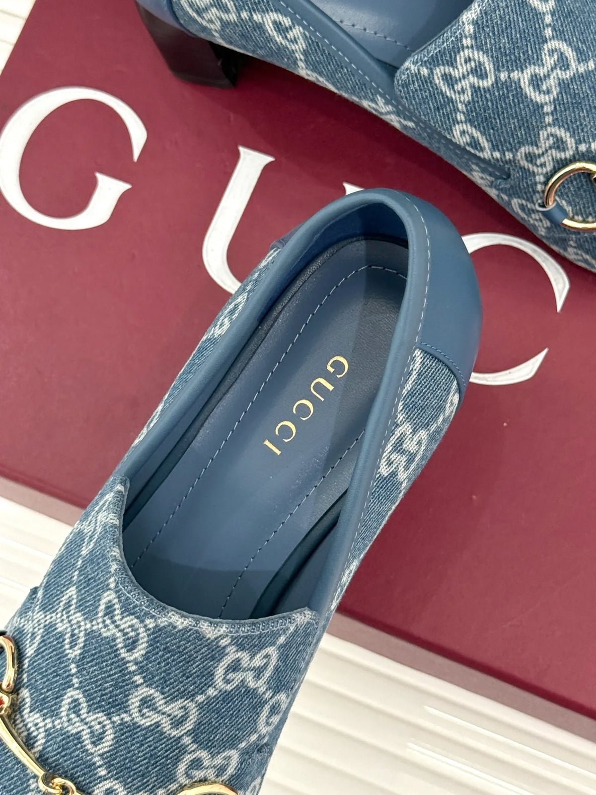 Gucci Women's GG Monogram Horsebit Block Heel Pumps 26WF