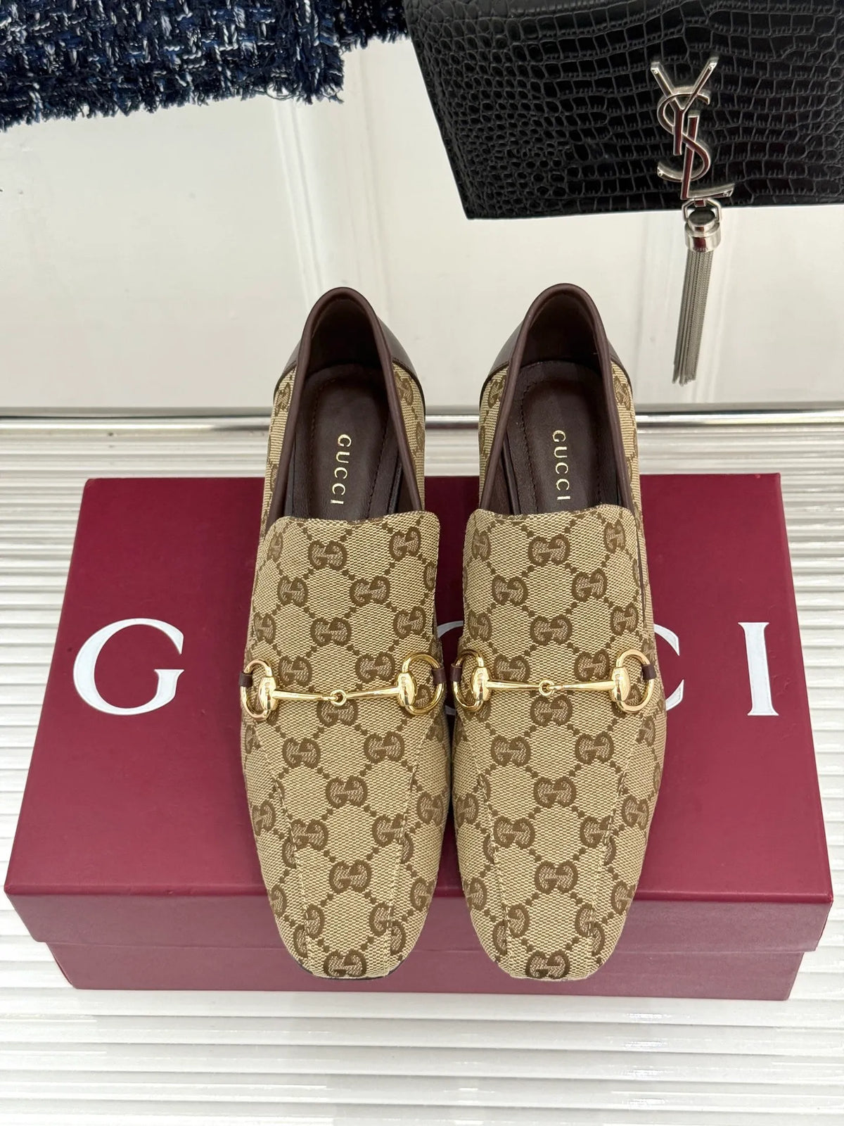 Gucci Women's Horsebit Monogram Block Heel Pumps 26WF