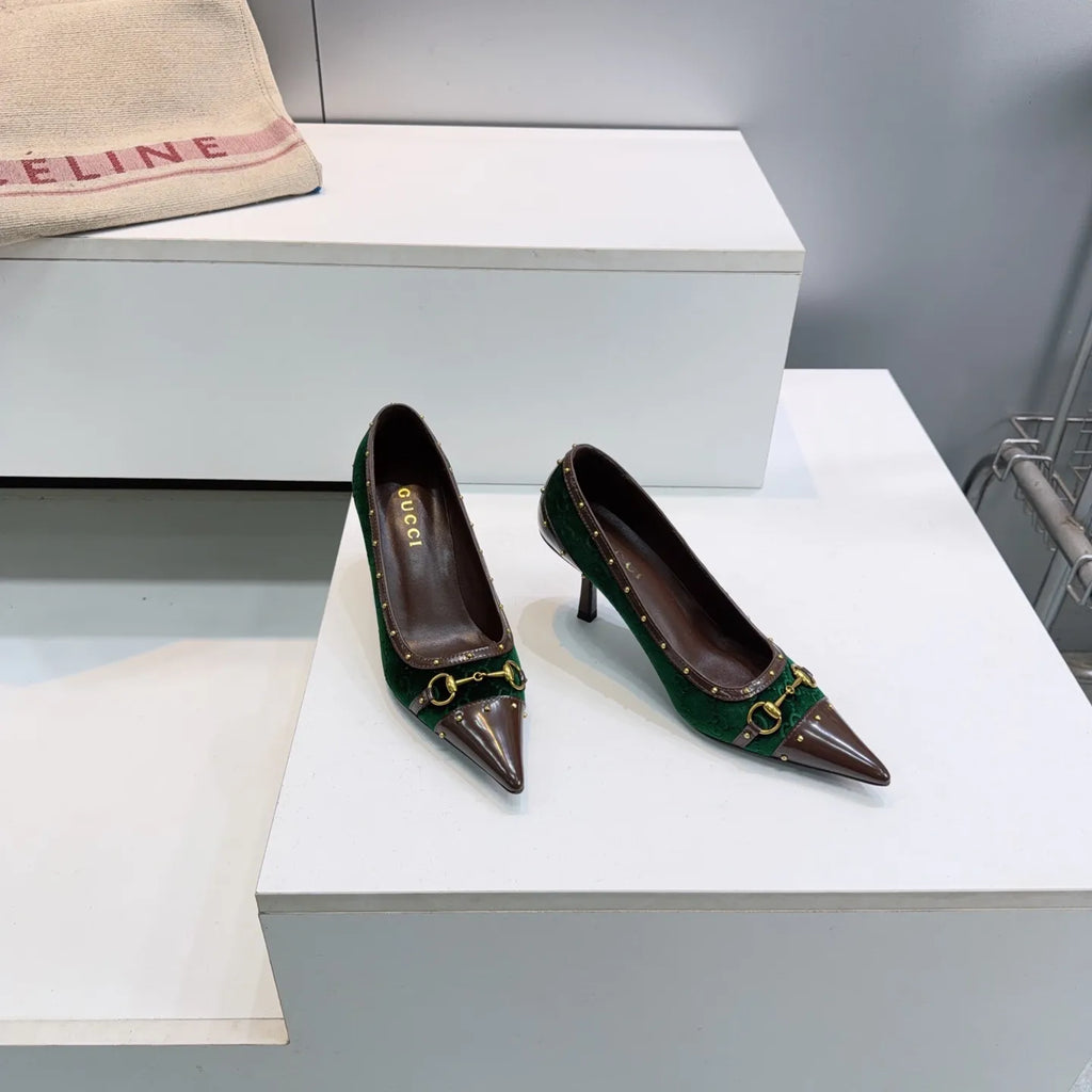 Gucci Women's Horsebit Punk Studded D'Orsay Pumps