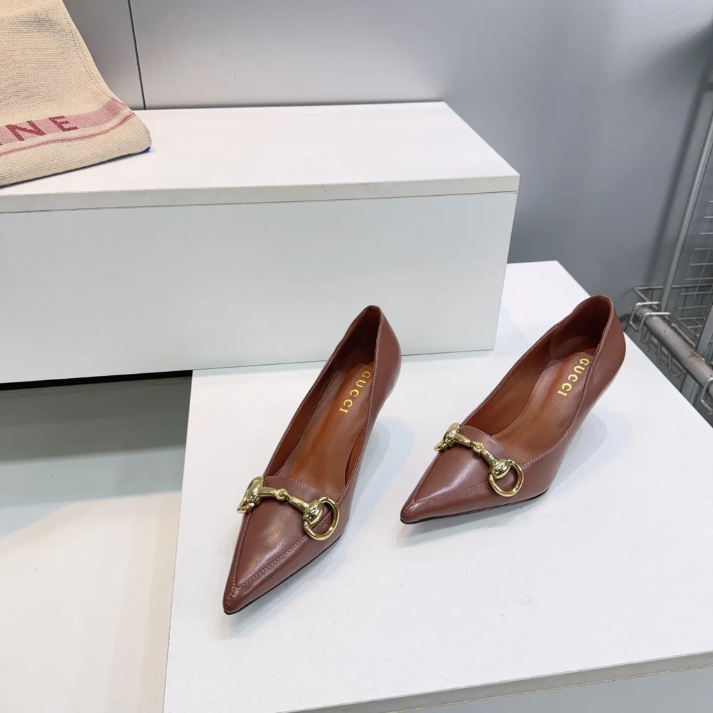 Gucci Women's Horsebit Punk Studded D'Orsay Pumps