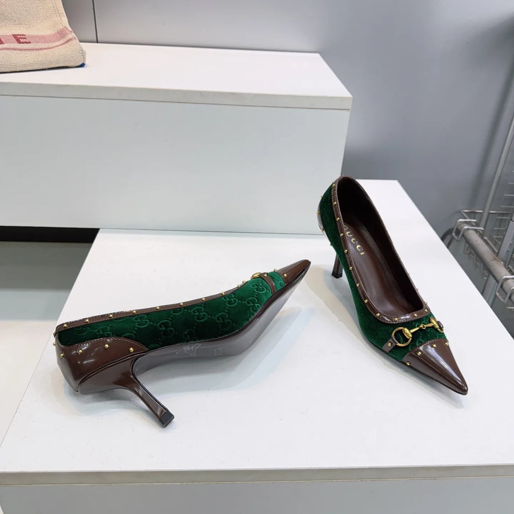 Gucci Women's Horsebit Punk Studded D'Orsay Pumps