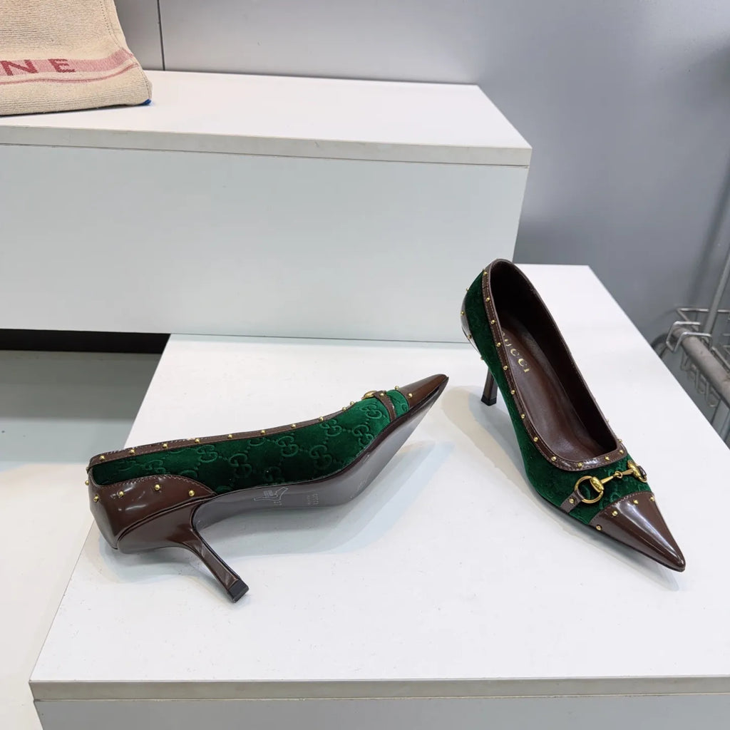 Gucci Women's Horsebit Punk Studded D'Orsay Pumps