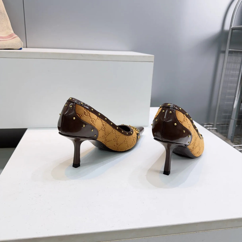 Gucci Women's Horsebit Punk Studded D'Orsay Pumps