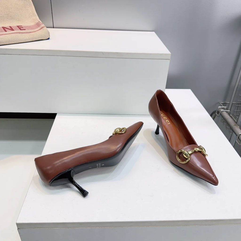 Gucci Women's Horsebit Punk Studded D'Orsay Pumps