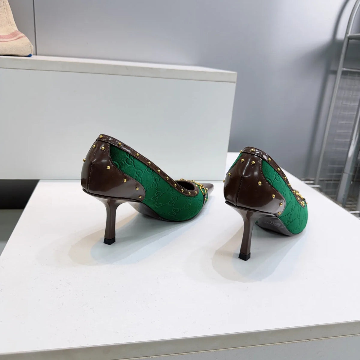 Gucci Women's Horsebit Punk Studded D'Orsay Pumps