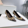 Gucci Women's Horsebit Punk Studded Monogram Canvas Velvet Pumps 2026