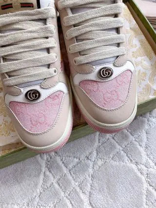 Gucci Women's Screener Distressed Sneakers Cowhide Leather 323371