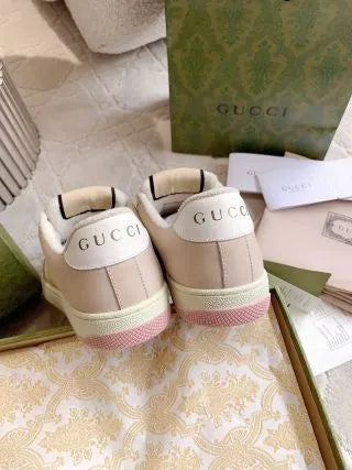 Gucci Women's Screener Distressed Sneakers Cowhide Leather 323371