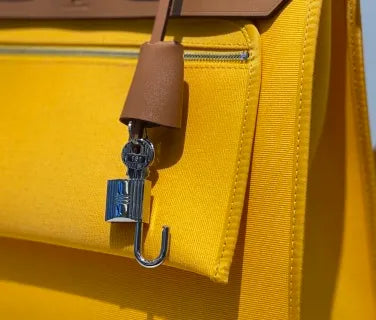 Herbag 31 Canvas and Leather Shoulder Bag Amber Yellow