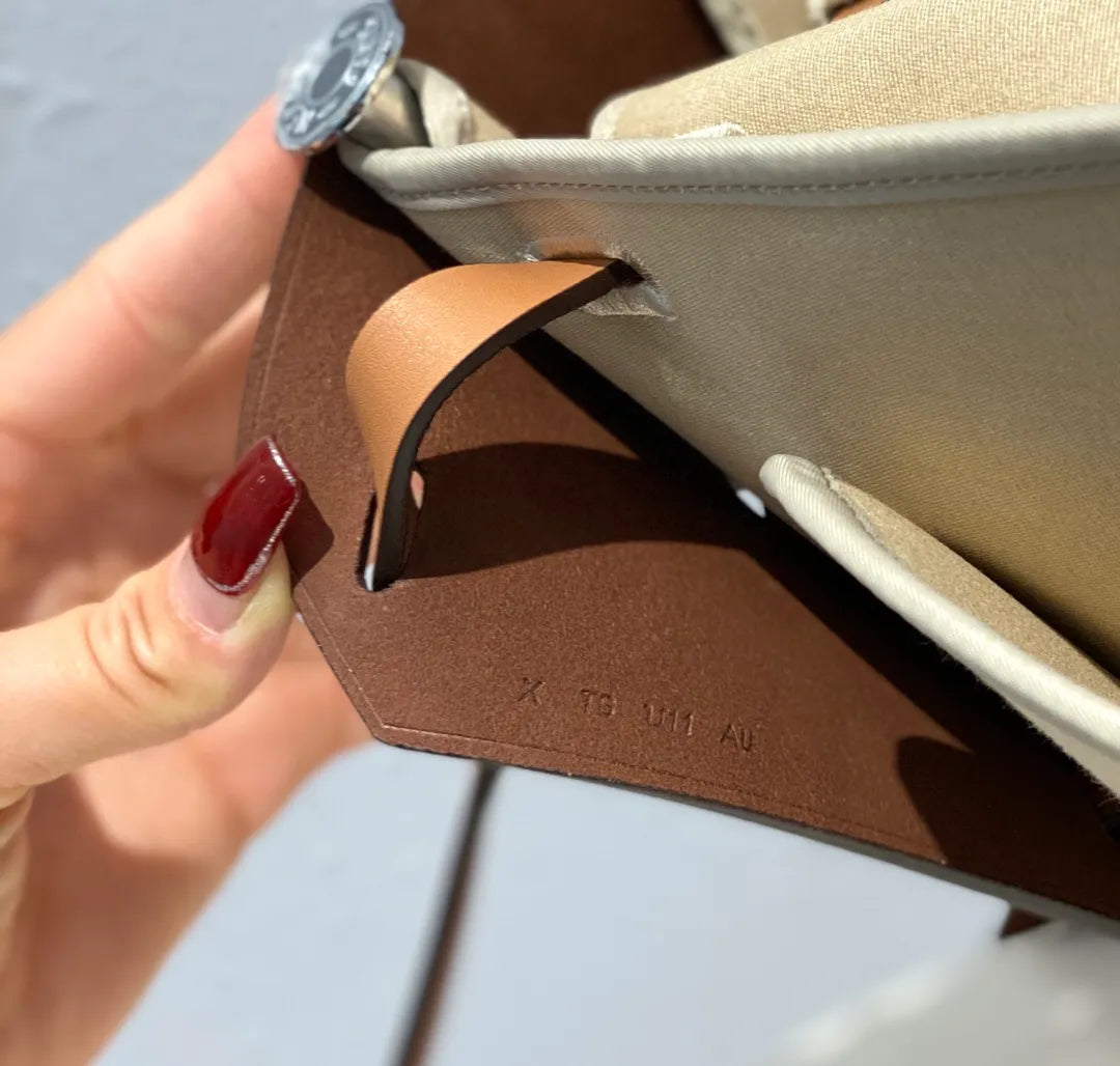 Herbag 31 Canvas and Leather Shoulder Bag Milk Apricot