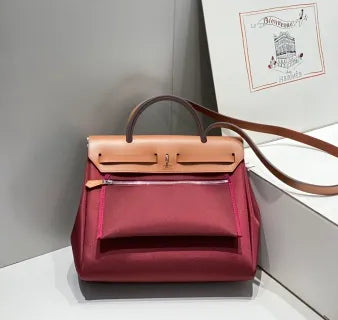 Herbag Zip 12.2in Handbag 12120080 Bordeaux Red