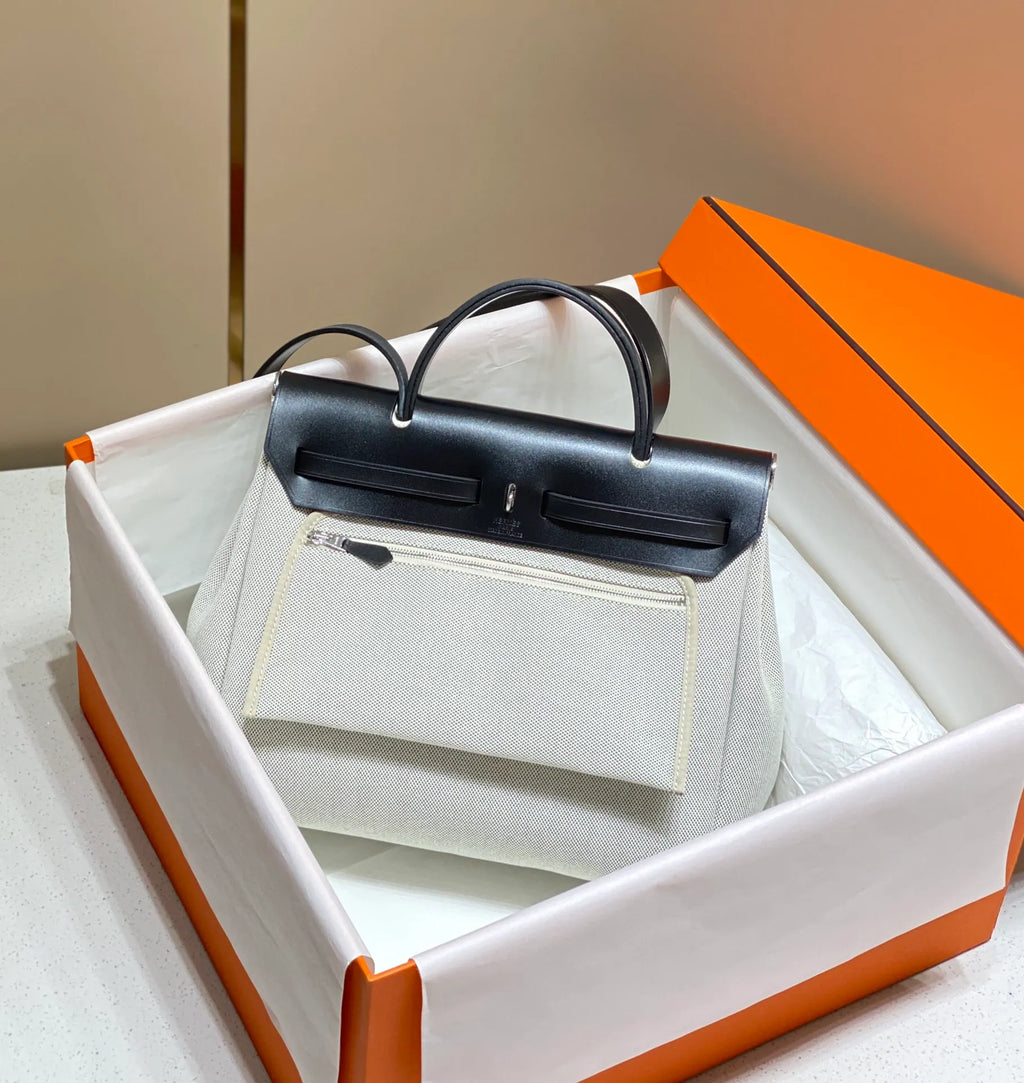 Herbag Zip 31 Canvas and Leather Shoulder Bag Panda
