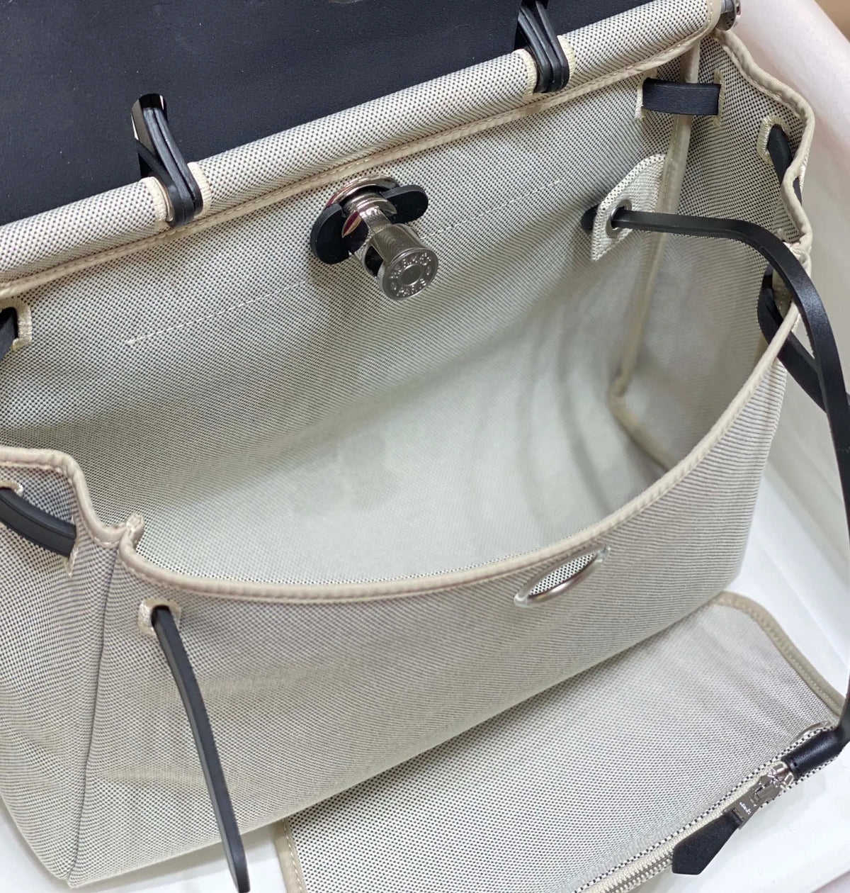 Herbag Zip 31 Canvas and Leather Shoulder Bag Panda