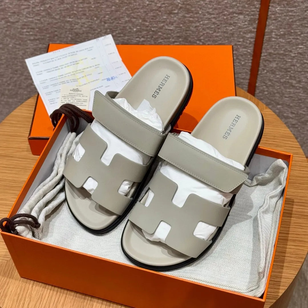 Hermes 225 Chypre Sandals Calfskin Smooth Swift Rubber 333017