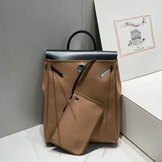 A Dos Zip Leather Backpack Elephant Gray