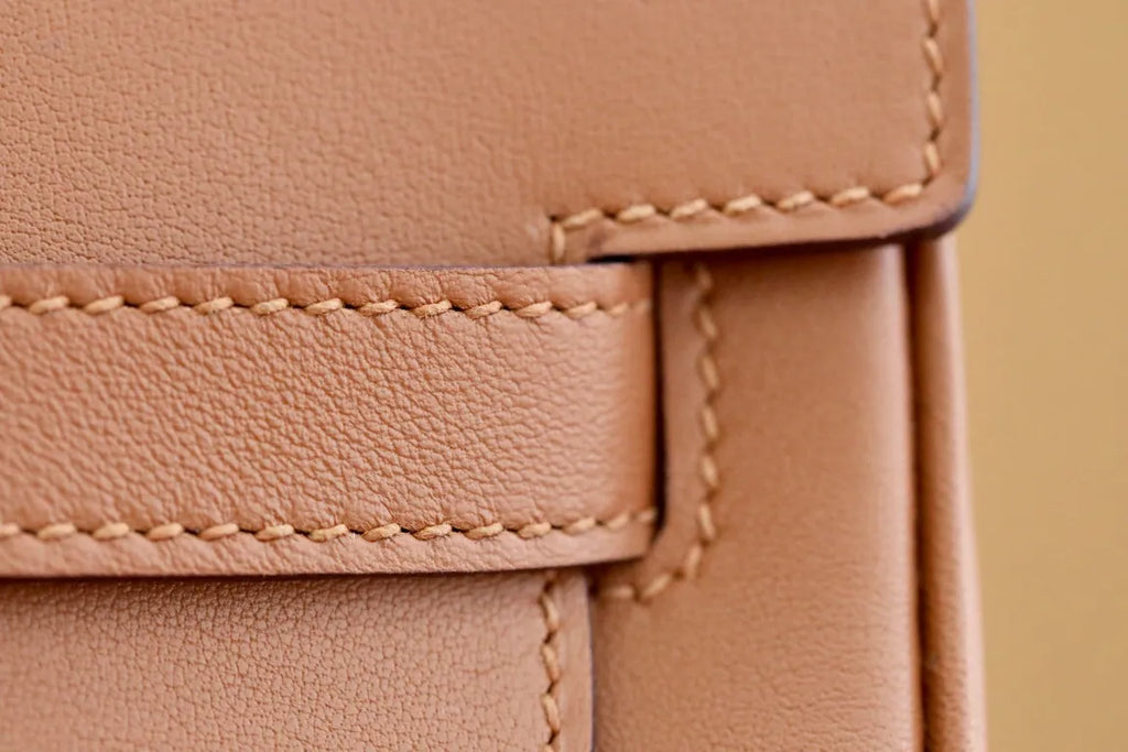 Hermès Berline 28 Swift Leather Handbag Gold Brown