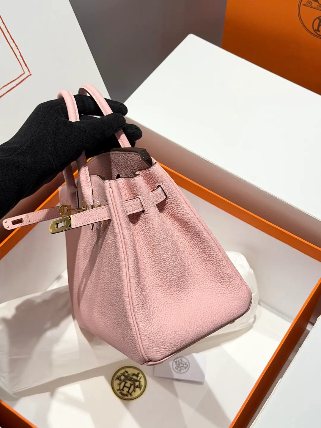 Hermès Birkin 25 Togo Leather Handbag Rose Sakura