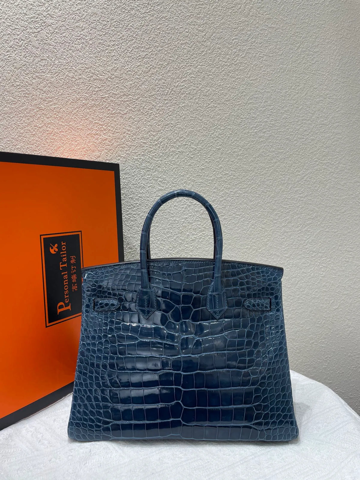 Hermès Birkin 30 Alligator Leather Handbag Bleuet Blue