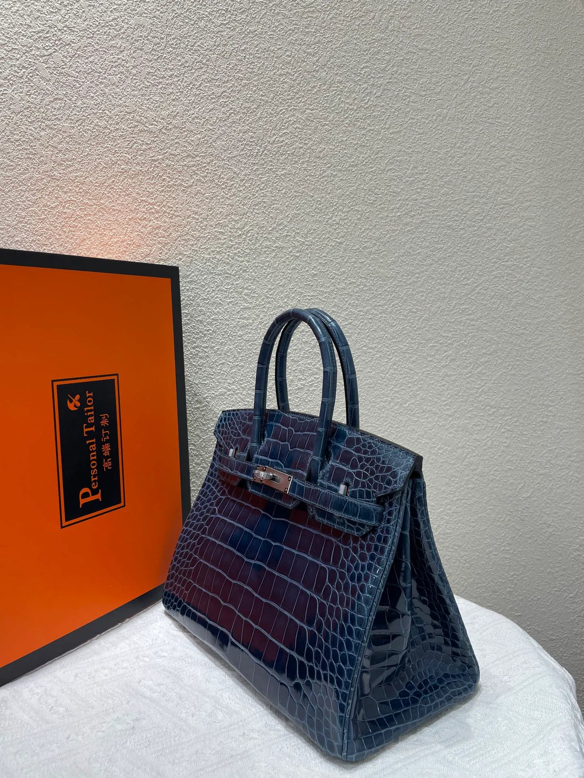 Hermès Birkin 30 Alligator Leather Handbag Bleuet Blue